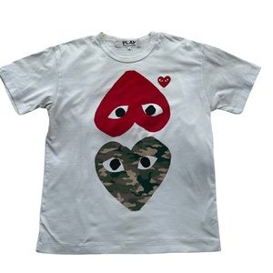 Camouflage-Heart-Print Cotton Jersey T-Shirt - Size L
